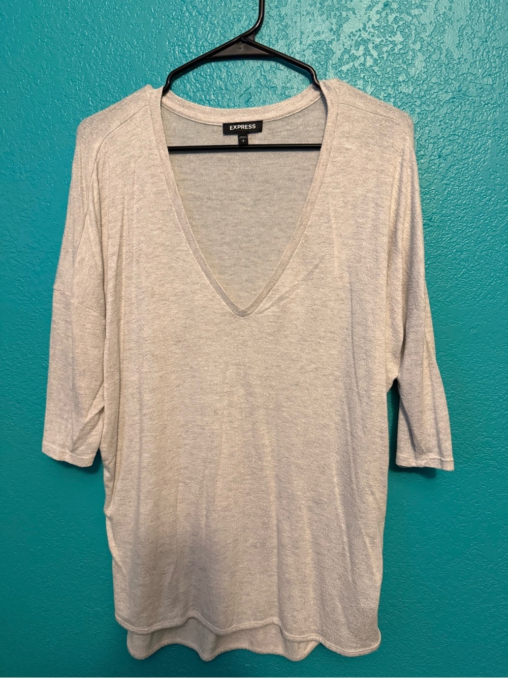 Express Gray V-Neck - Picture 2 of 3